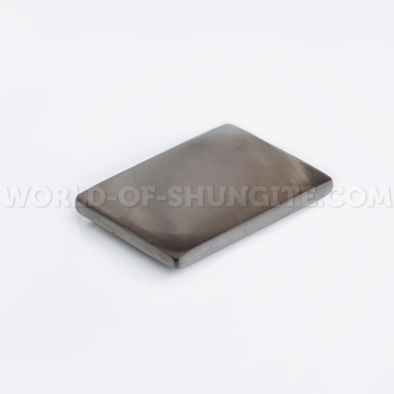 Пластинка для телефона полированная прямоугольная 30x20 мм из шунгита.